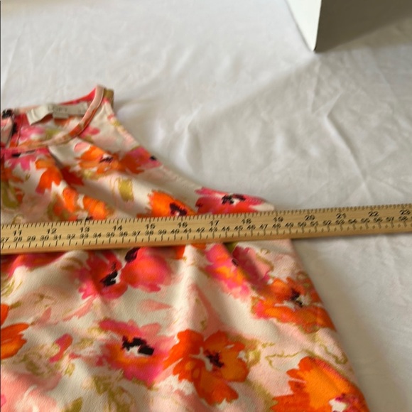 LOFT Orange Pink A-Line Knee-Length Skirt - Picture 5 of 9